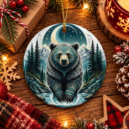 Moonlit Bear Ceramic Ornament