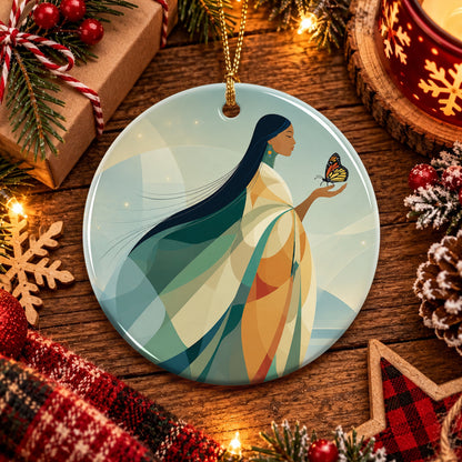 Butterfly Woman Spirit Ceramic Ornament