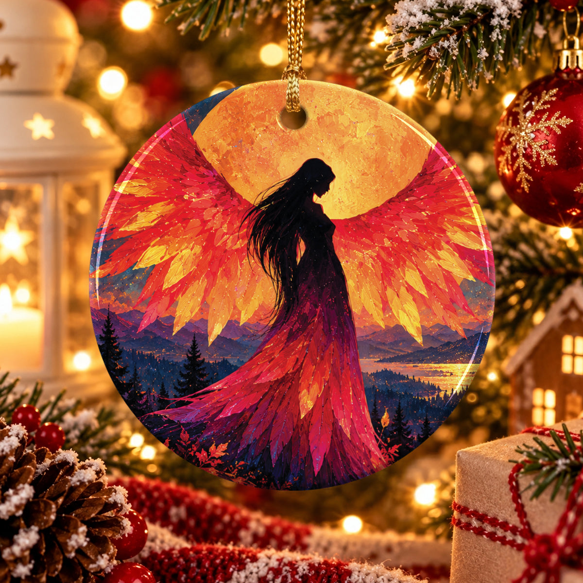 Sacred Moon Woman Ceramic Ornament