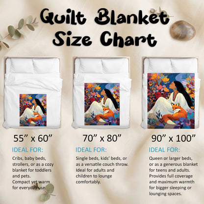 Autumn Fox Woman Personalized Premium Blanket