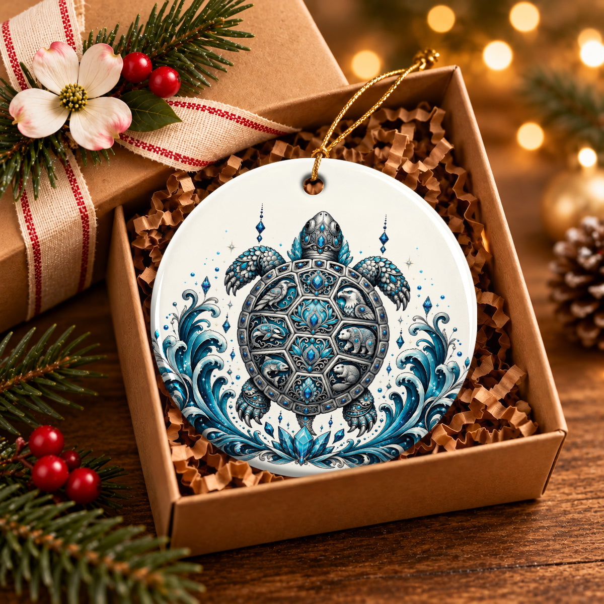 Eternal Turtle Protector Ceramic Ornament