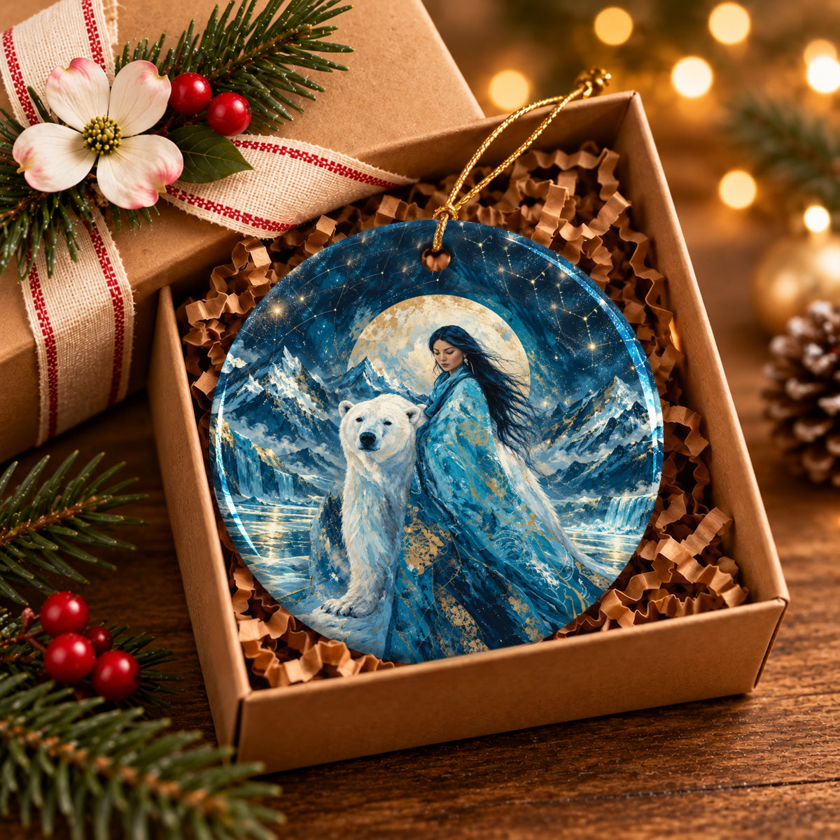 Arctic Woman Grace Ceramic Ornament