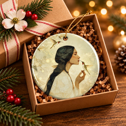 Hummingbird Gentle Muse Ceramic Ornament