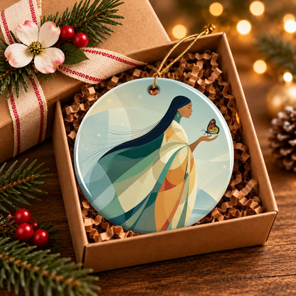 Butterfly Woman Spirit Ceramic Ornament