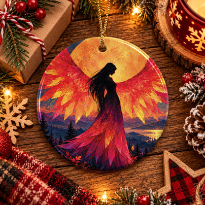 Sacred Moon Woman Ceramic Ornament