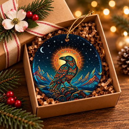 Celestial Raven Legacy Ceramic Ornament