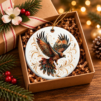 Majestic Eagle Ceramic Ornament
