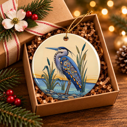 Blue Lake Serenity Ceramic Ornament