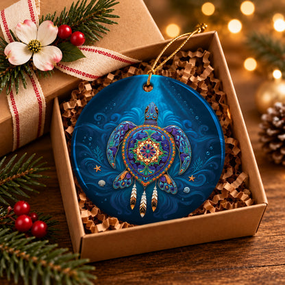 Celestial Turtle Spirit Ceramic Ornament
