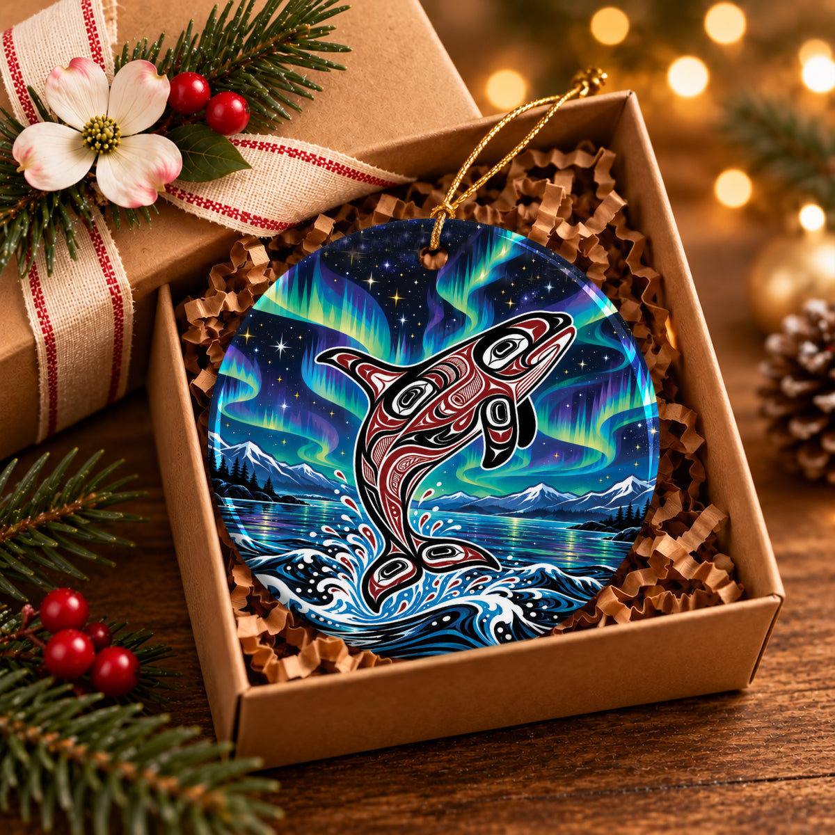 Aurora Orca Heritage Ceramic Ornament