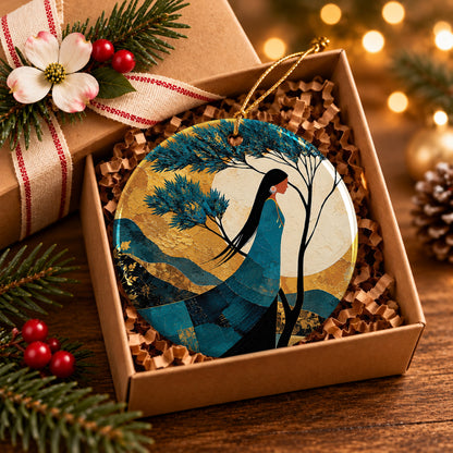 Moonlit Woman Essence Ceramic Ornament