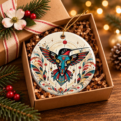 Celestial Hummingbird Legacy Ceramic Ornament