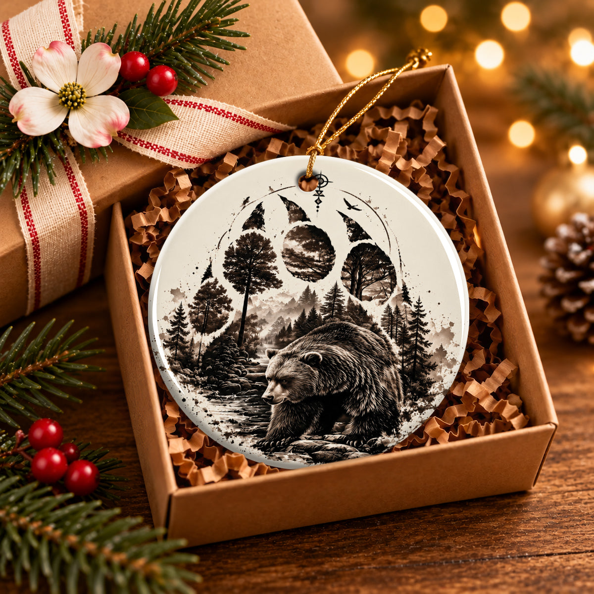 Guardian of the Wild Mountains Ceramic Ornament