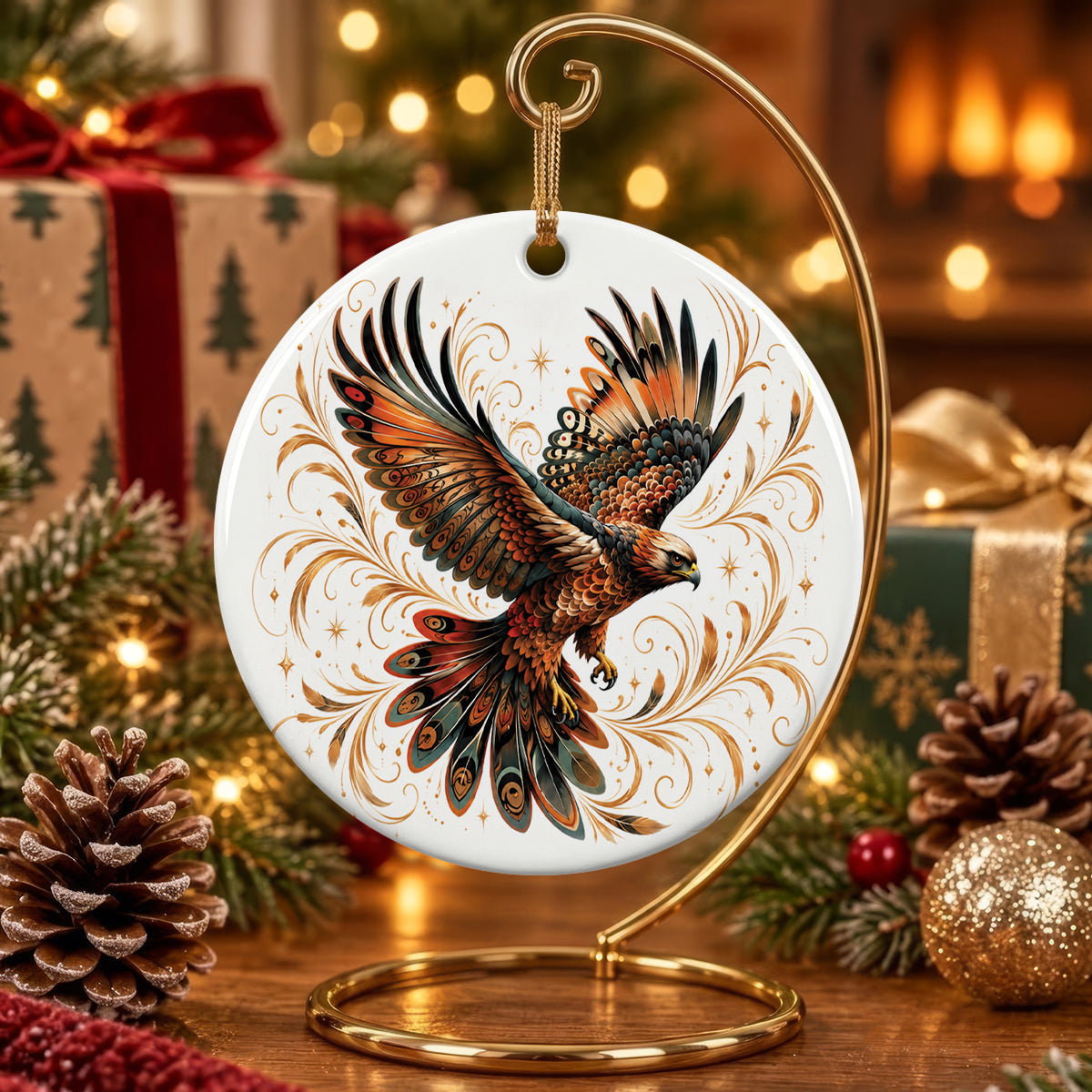Majestic Eagle Ceramic Ornament