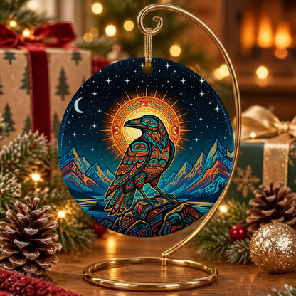 Celestial Raven Legacy Ceramic Ornament