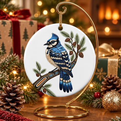 Blue Feather Legacy Ceramic Ornament