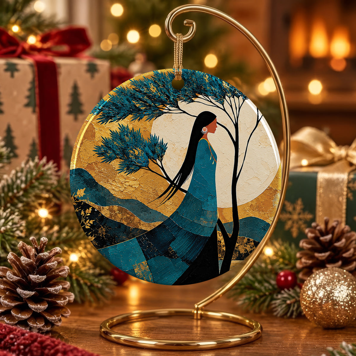 Moonlit Woman Essence Ceramic Ornament