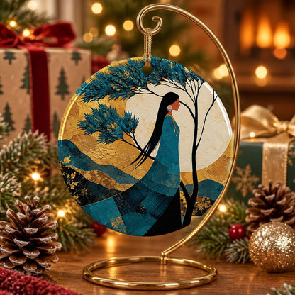 Moonlit Woman Essence Ceramic Ornament
