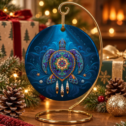 Celestial Turtle Spirit Ceramic Ornament
