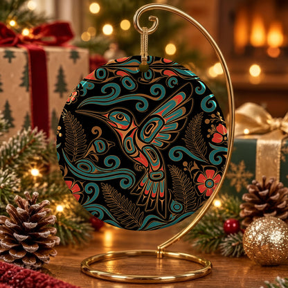 Hummingbird Garden Nocturne Ceramic Ornament