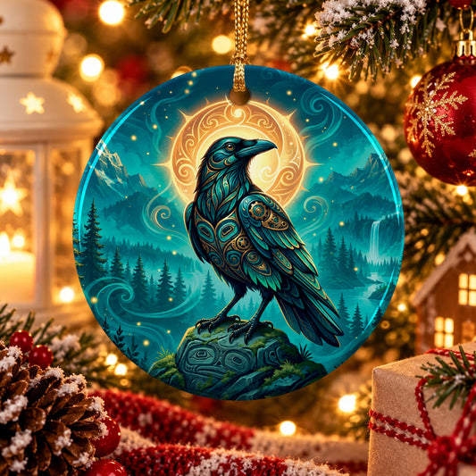 Raven’s Echo of Eternity Ceramic Ornament