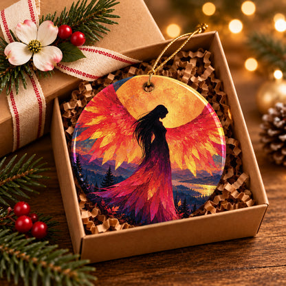 Sacred Moon Woman Ceramic Ornament
