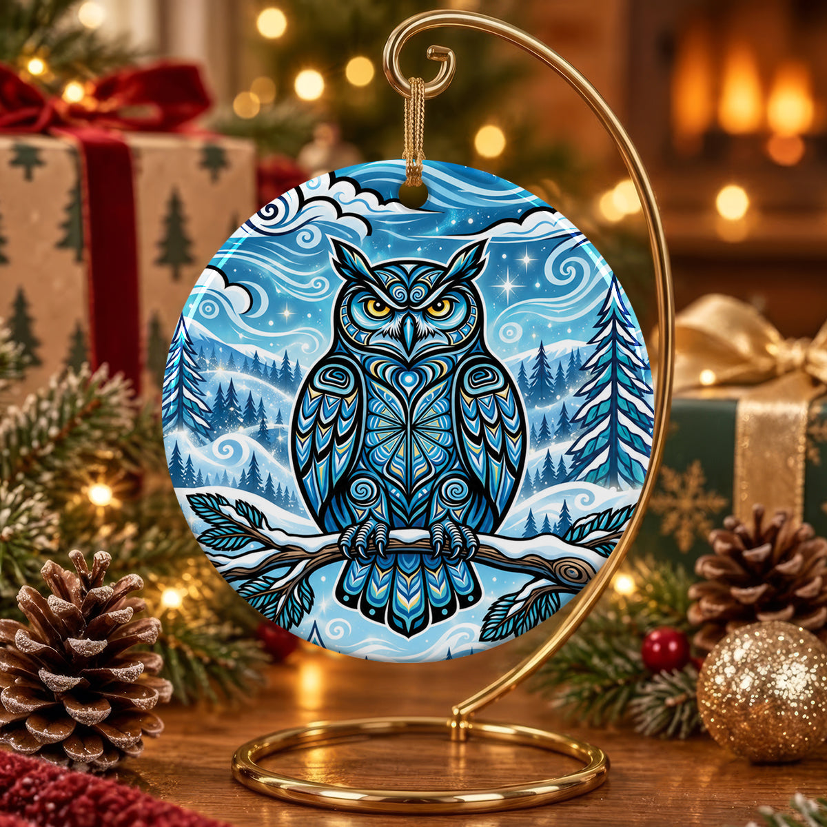 Owl Legacy Ceramic Ornament