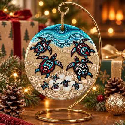 Sea Turtle Sacred Journey Ceramic Ornament