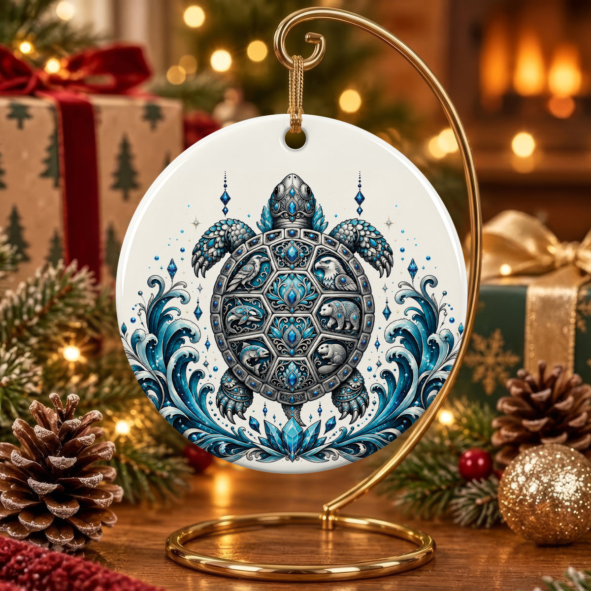Eternal Turtle Protector Ceramic Ornament