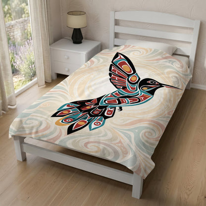 Crimson Hummingbird Grace Personalized Premium Blanket