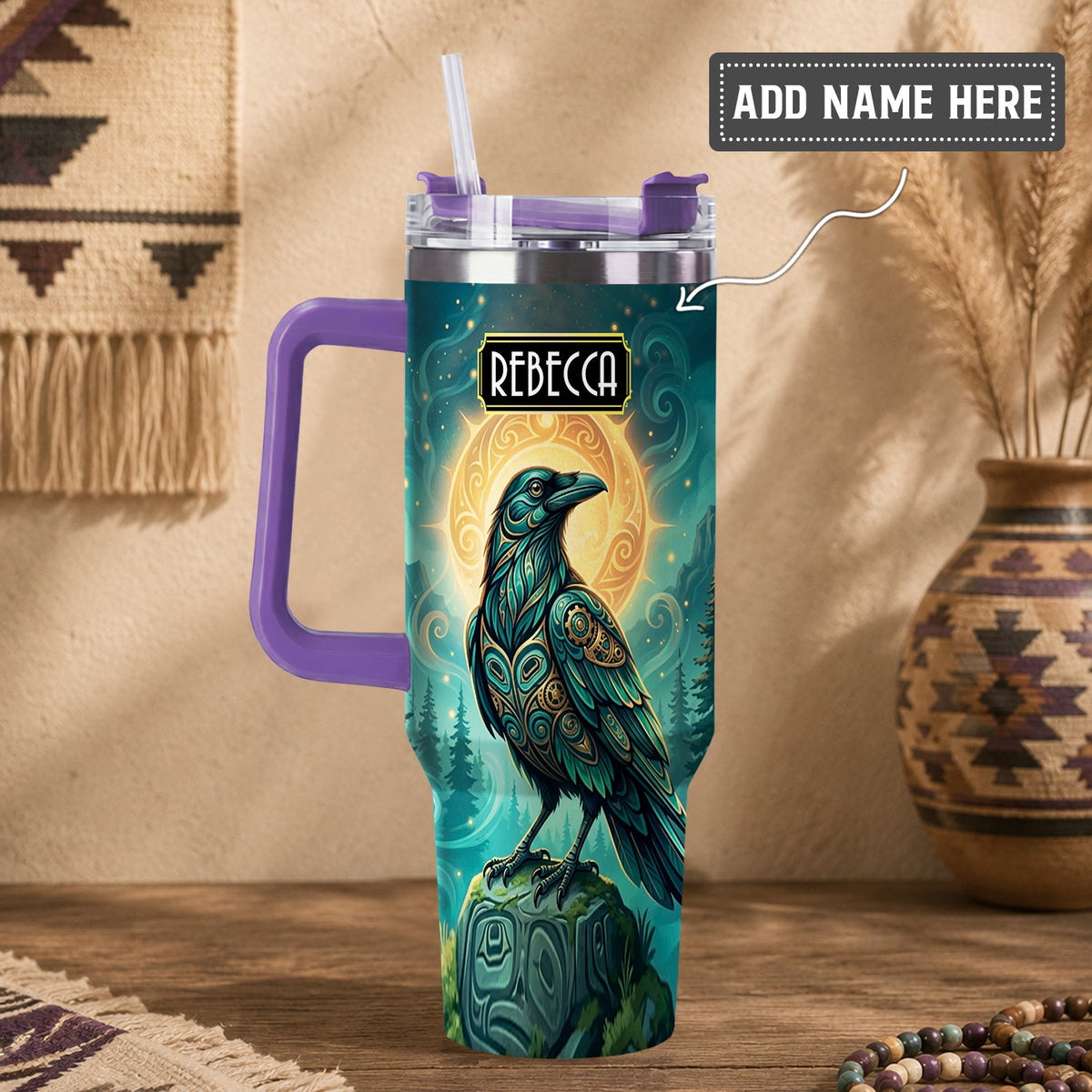 Raven’s Echo of Eternity Personalized Tumbler