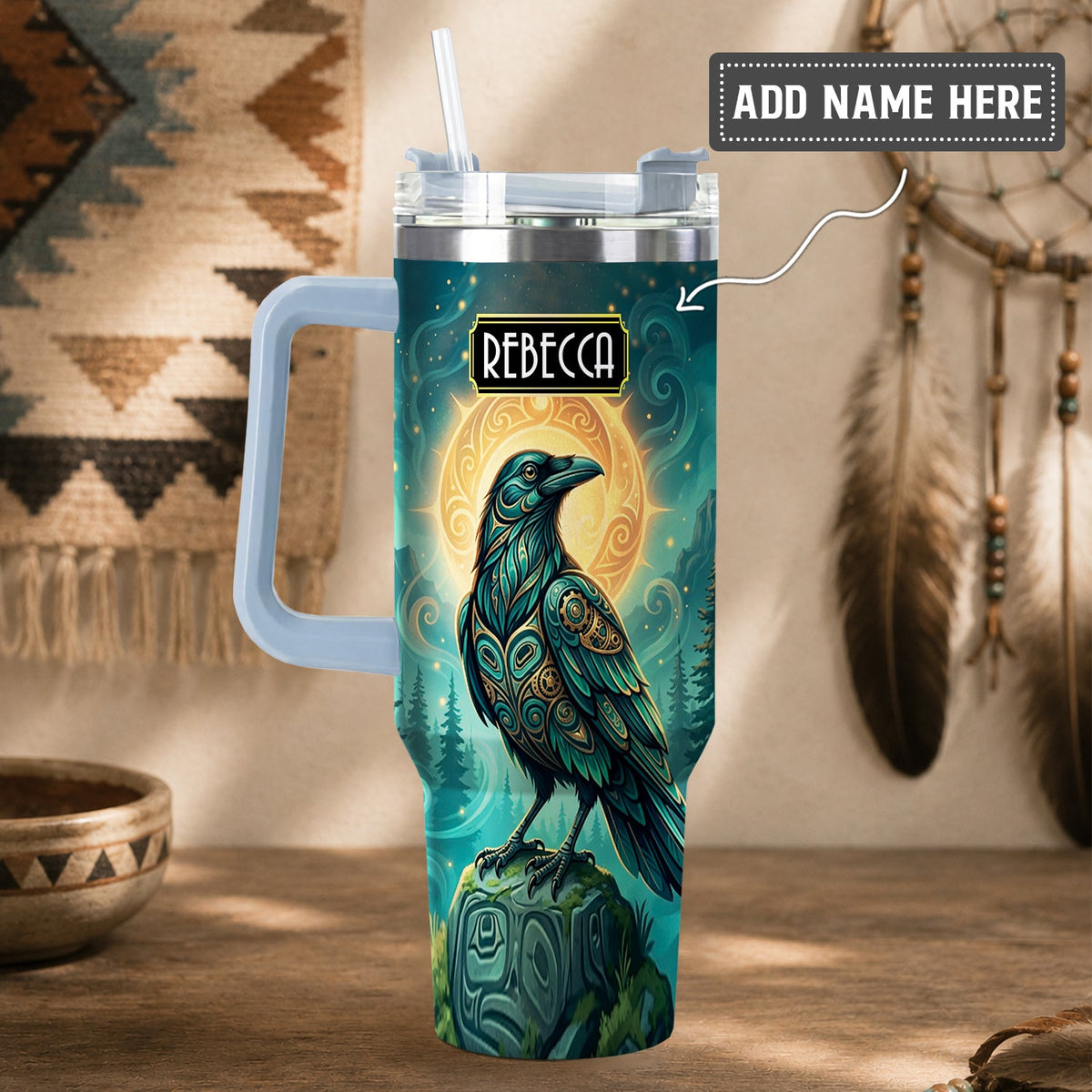 Raven’s Echo of Eternity Personalized Tumbler