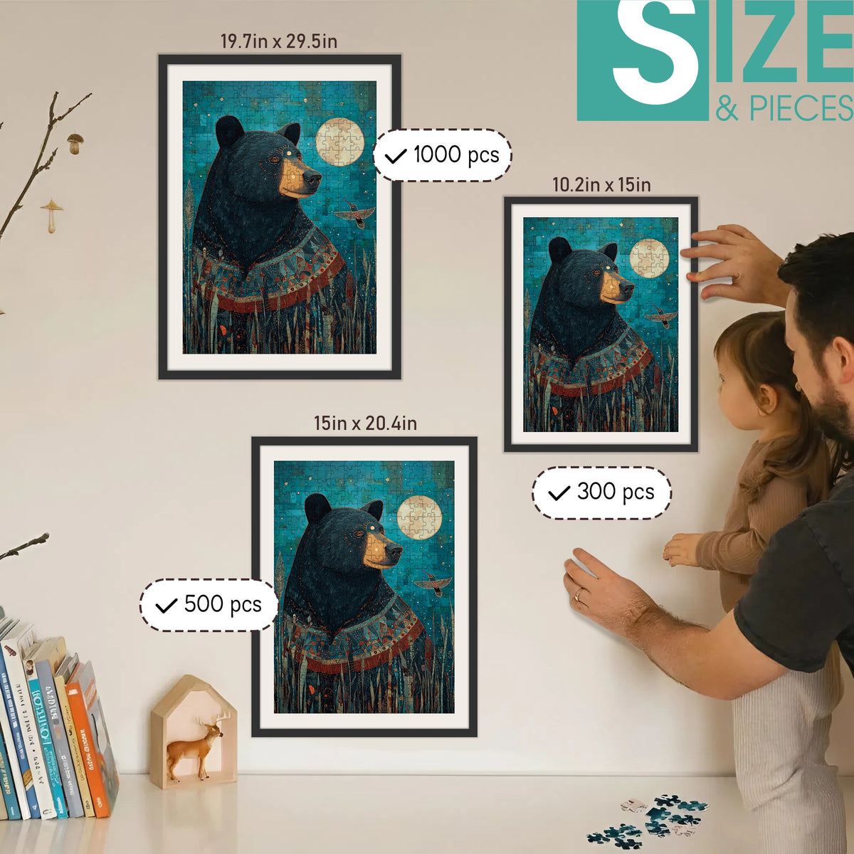 Bear & Humming – Wooden Jigsaw Puzzle - CT52789 (300 / 500 / 1000 Pieces)