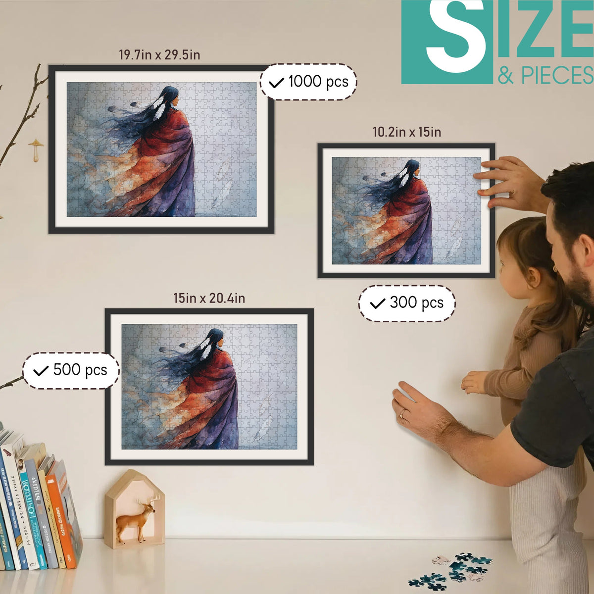 She Is Made of River and Stone – Wooden Jigsaw Puzzle (300 / 500 / 1000 Pieces)