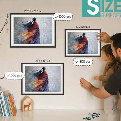 She Is Made of River and Stone – Wooden Jigsaw Puzzle (300 / 500 / 1000 Pieces)