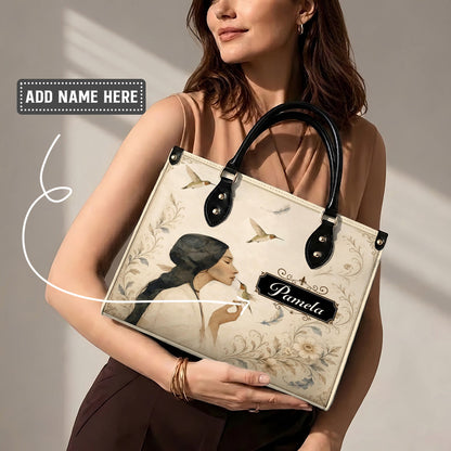 Whispering Hummingbird Soul Personalized Leather Bag