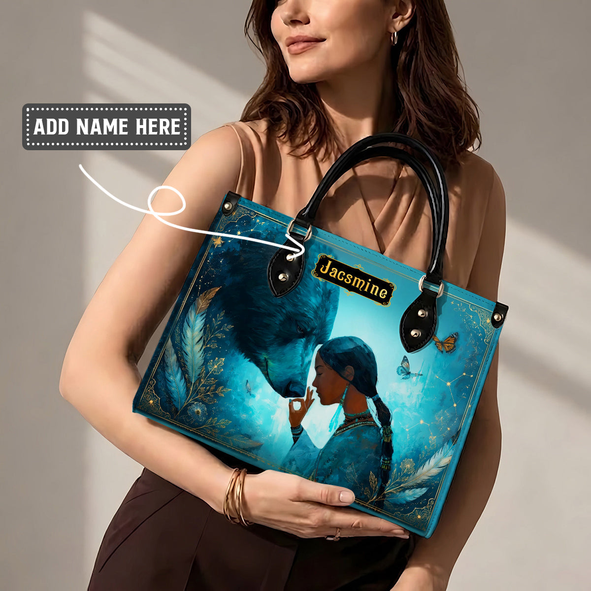 Moonlit Wild Harmony Personalized Leather Bag