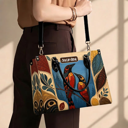 Sacred Bird Spirit Personalized Leather Bag