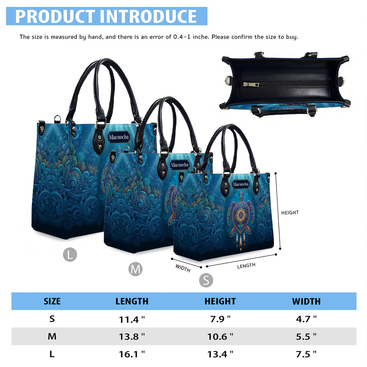 Celestial Turtle Spirit Personalized Leather Bag
