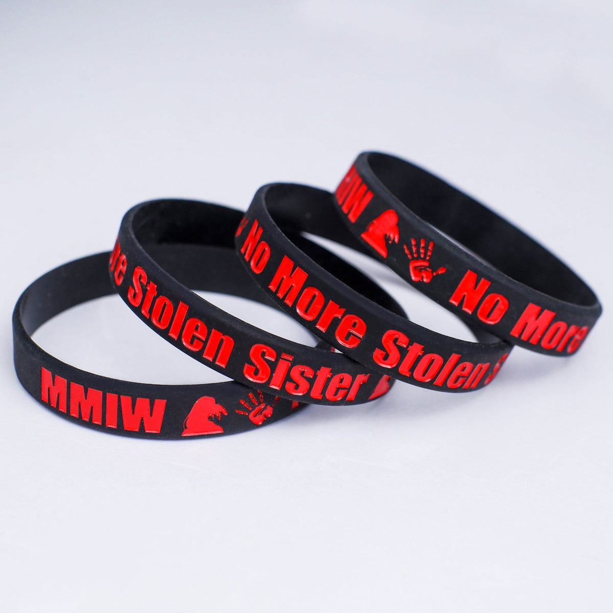 SALE OFF 50% - MMIW No More Stolen Sisters Silicone Wristband - Debossed Color V001