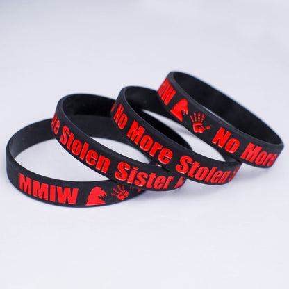SALE OFF 50% - MMIW No More Stolen Sisters Silicone Wristband - Debossed Color V001