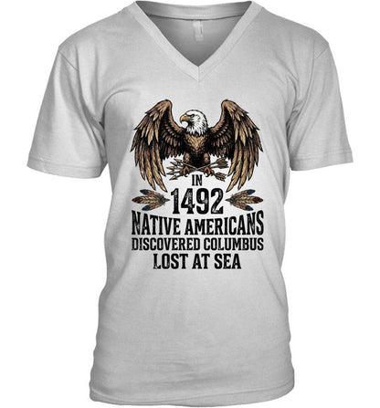 IN 1492 NATIVE AMERICANS DISCOVERED COLUMBUS LOST AT SEA