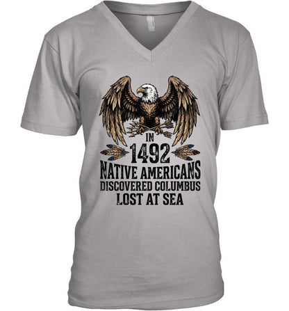 IN 1492 NATIVE AMERICANS DISCOVERED COLUMBUS LOST AT SEA