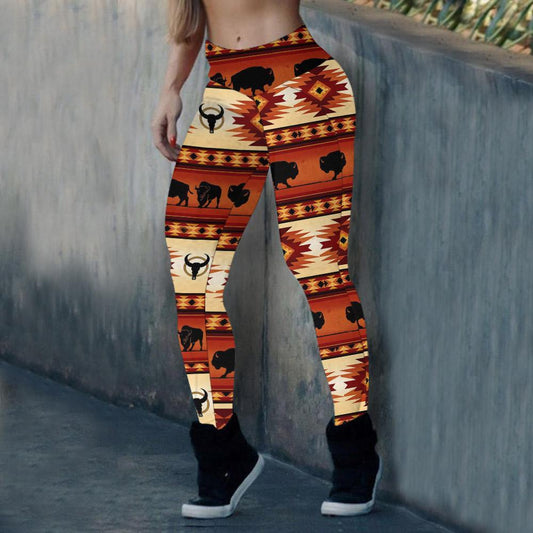 Native Buffalo Motif Dream Catcher Leggings NBD