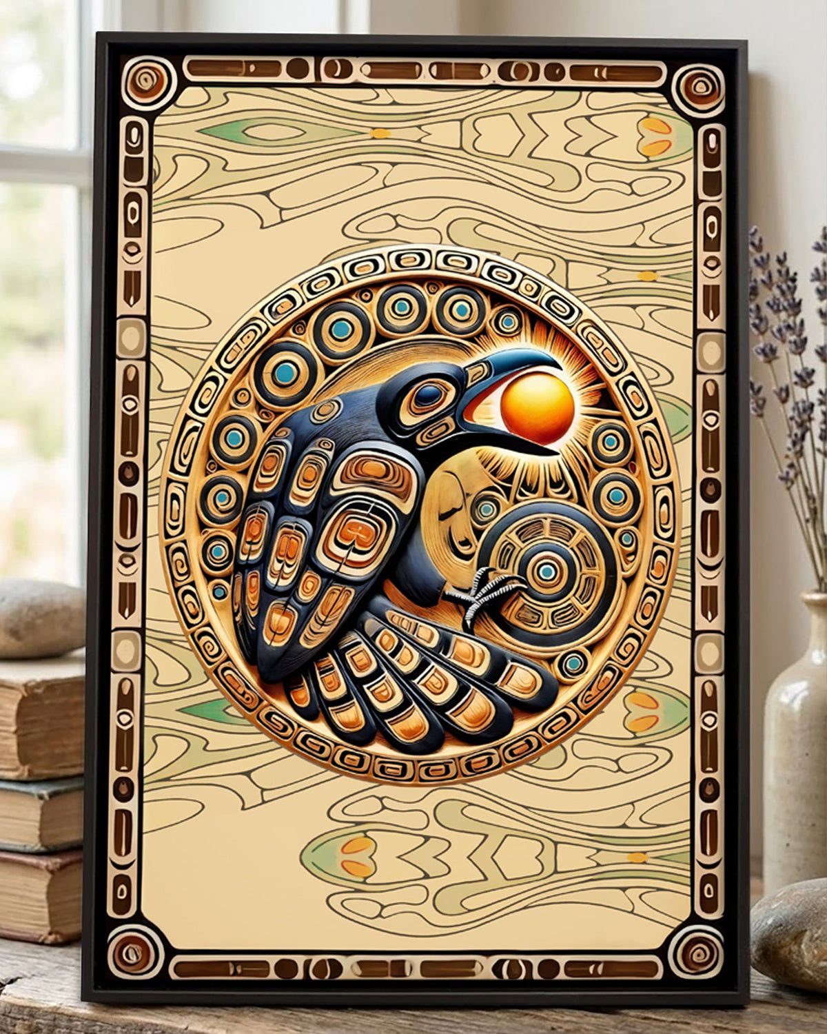 Native Raven Art Poster - Canvas