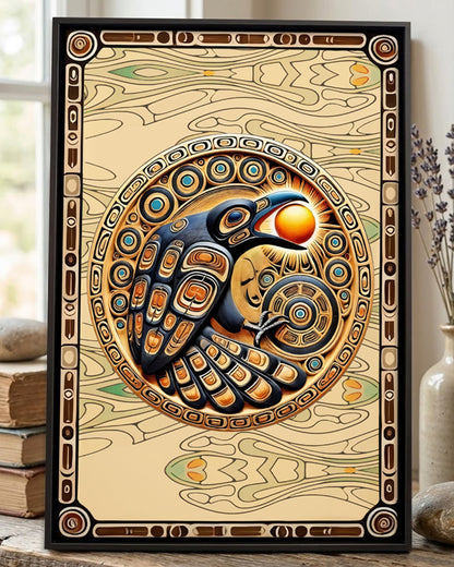 Native Raven Art Poster - Canvas