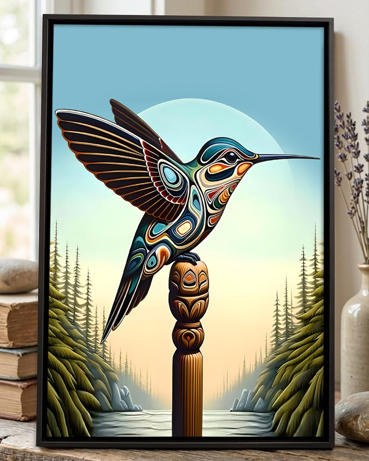 Native Hummingbird Art Poster - Canvas