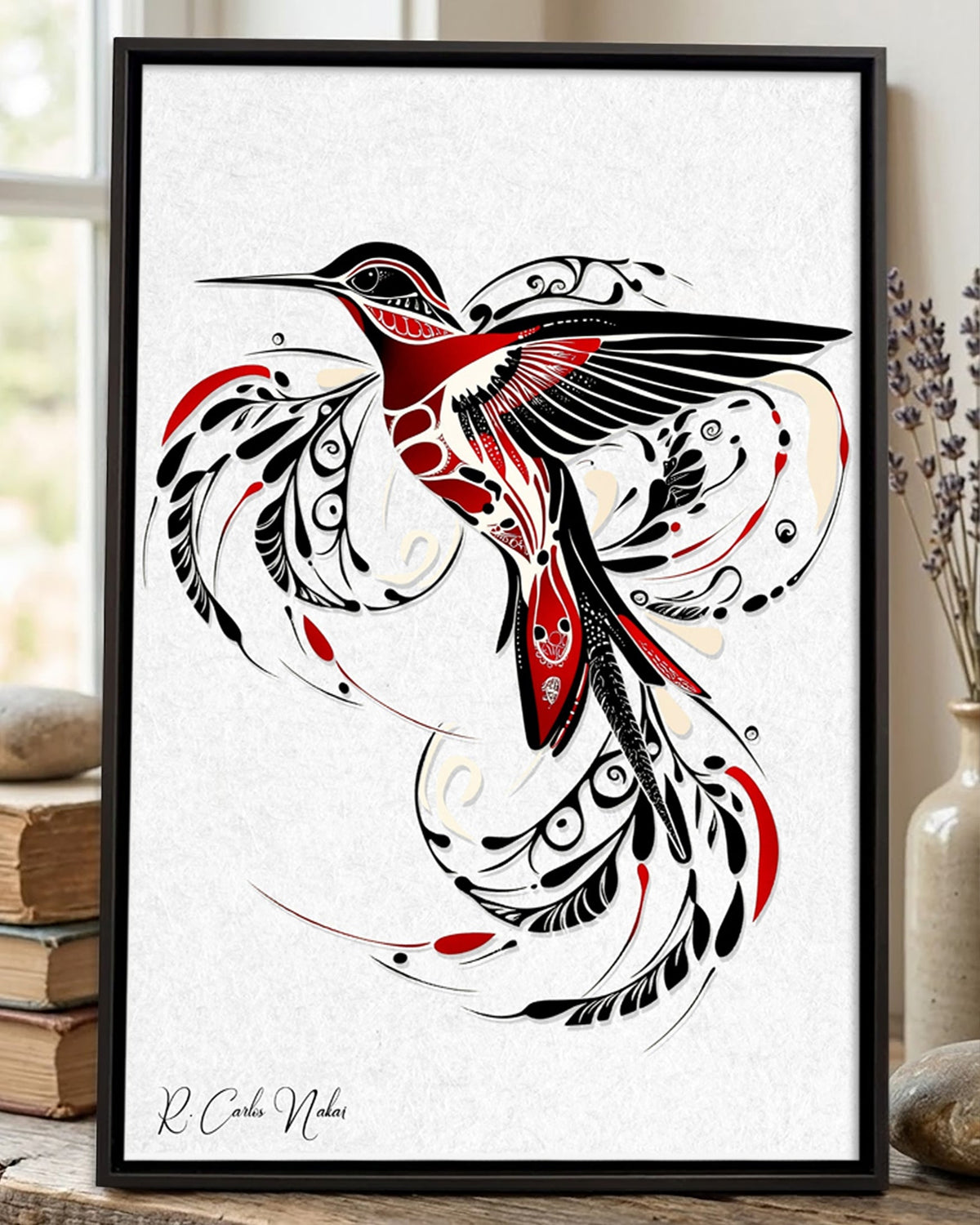 Native Hummingbird Art Poster - Canvas