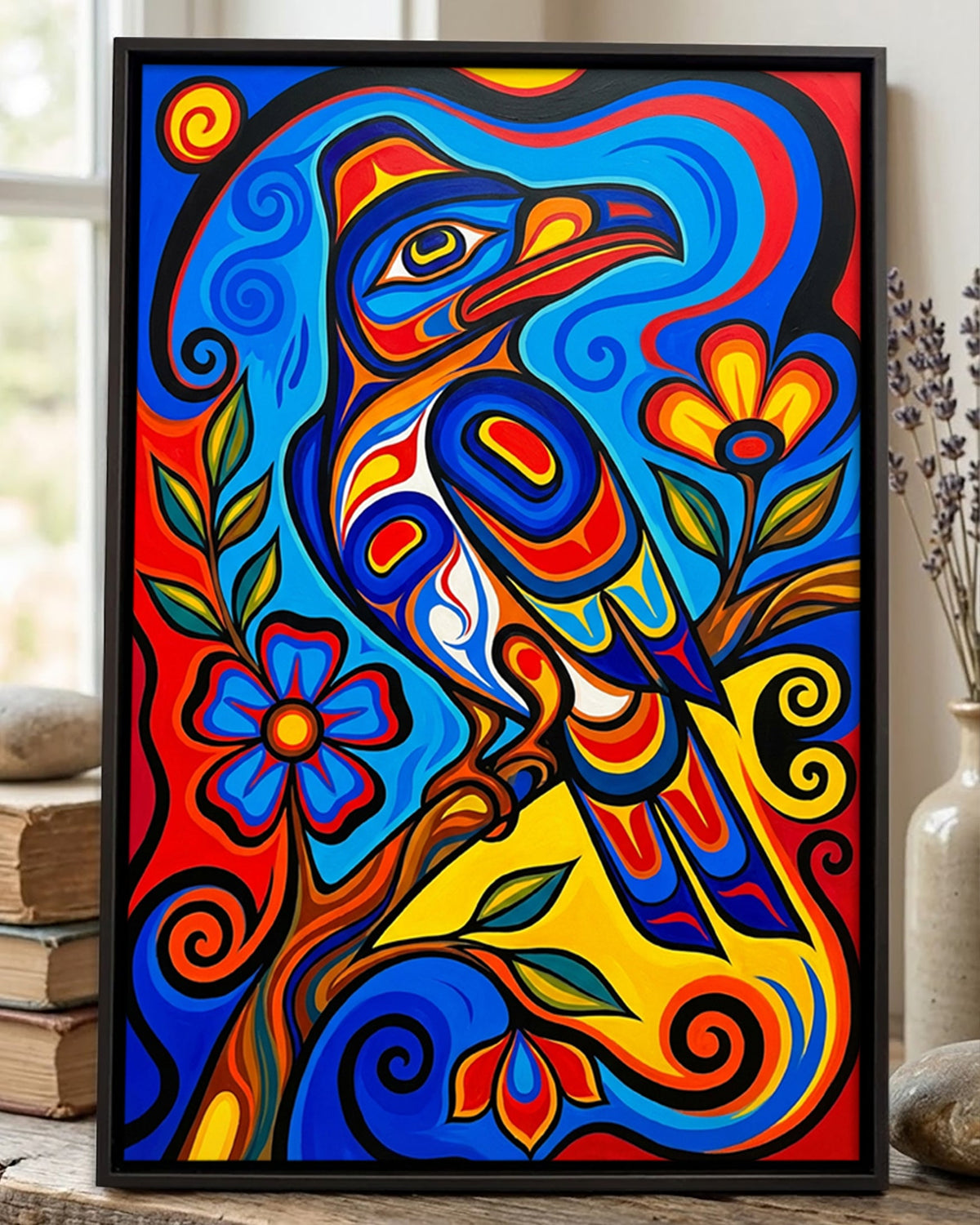 Native Raven Art Poster - Canvas