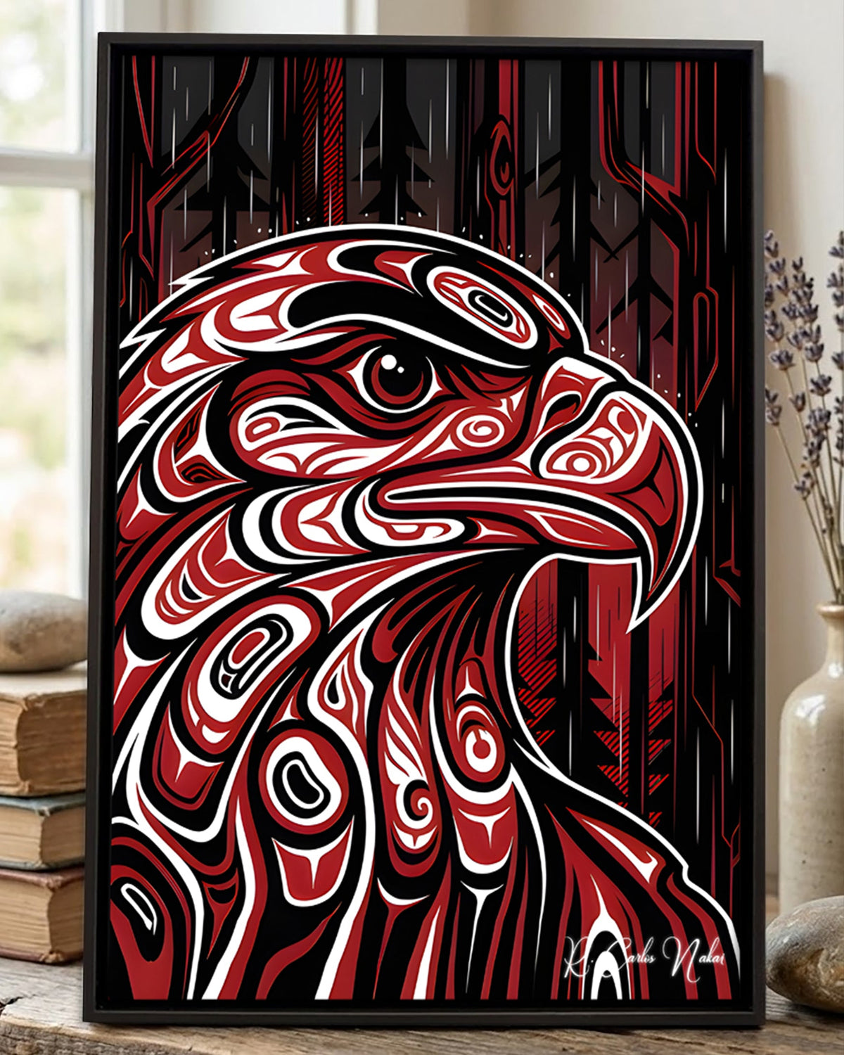 Native Eagle Art Poster - Canvas